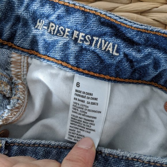 American Eagle Hi-Rise Festival Cut Off shorts 6 - Picture 6 of 6